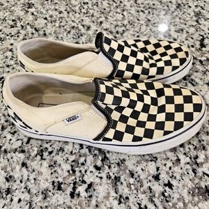 Vans Black and White Checkerboard Slip-Ons